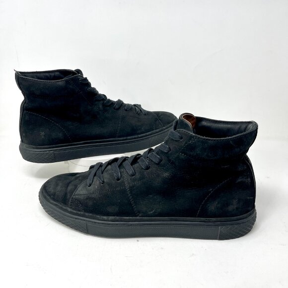 Frye GATES High Top Sneaker Mens 8US Black NuBuck Leather - Picture 5 of 11